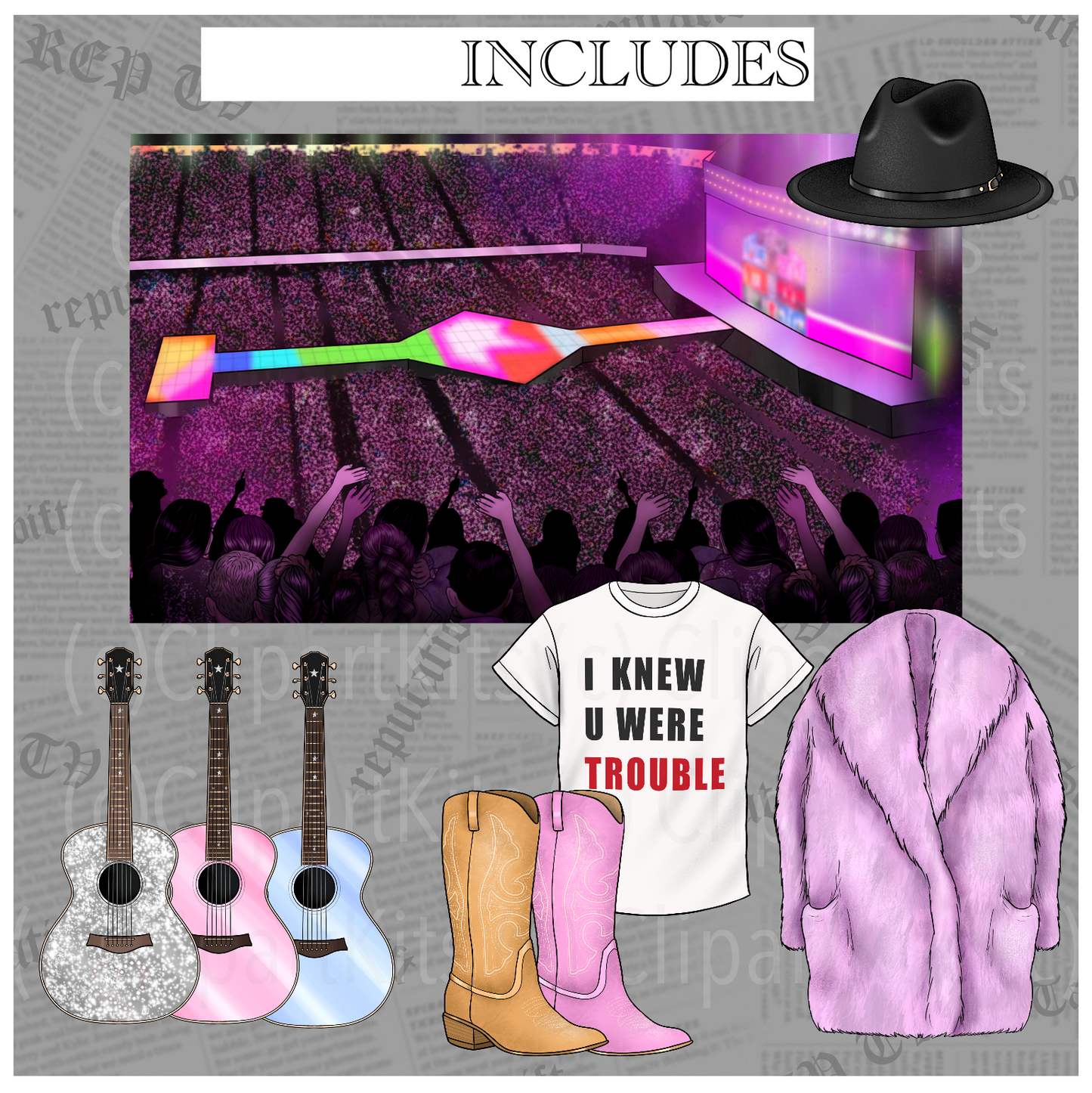November Limited Edition Art Set BONUS Scene + Elements | Clipart Set