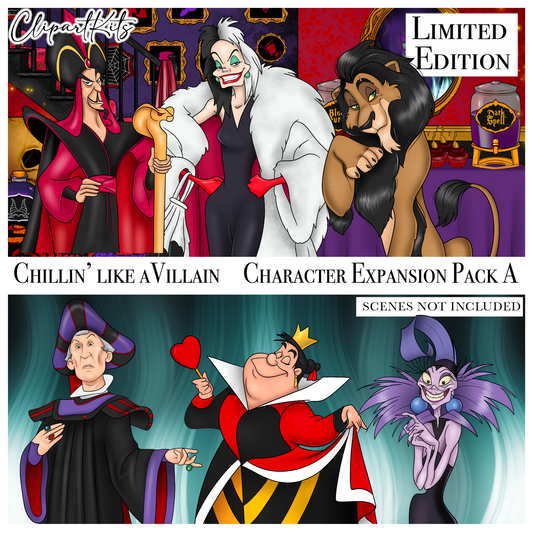 Chillin Like A Villain Character Expansion A - July Limited Edition Art Set EXPANSION | Clipart Set