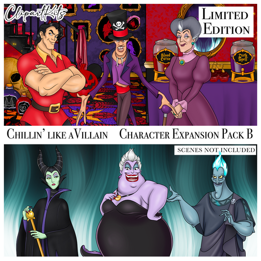 Chillin Like A Villain Character Expansion B - July Limited Edition Art Set EXPANSION | Clipart Set