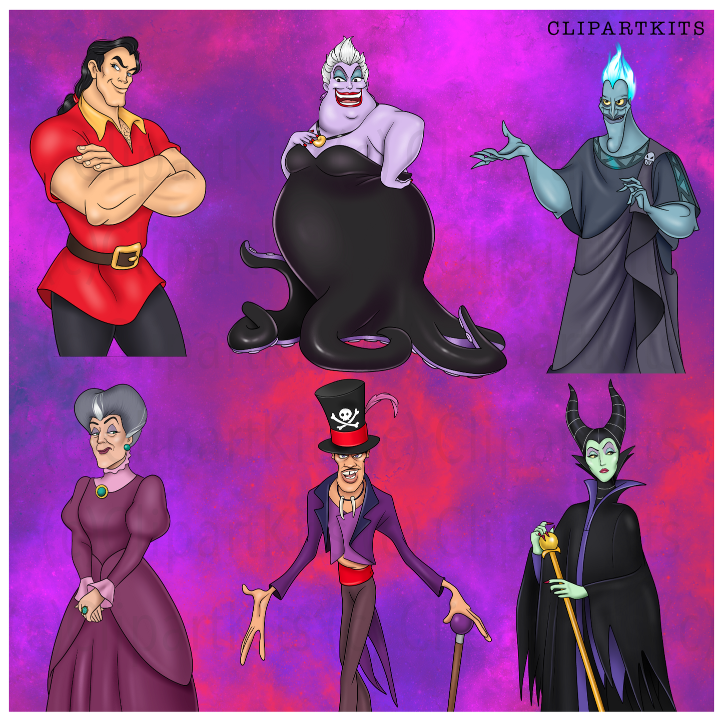 Chillin Like A Villain Character Expansion B - July Limited Edition Art Set EXPANSION | Clipart Set