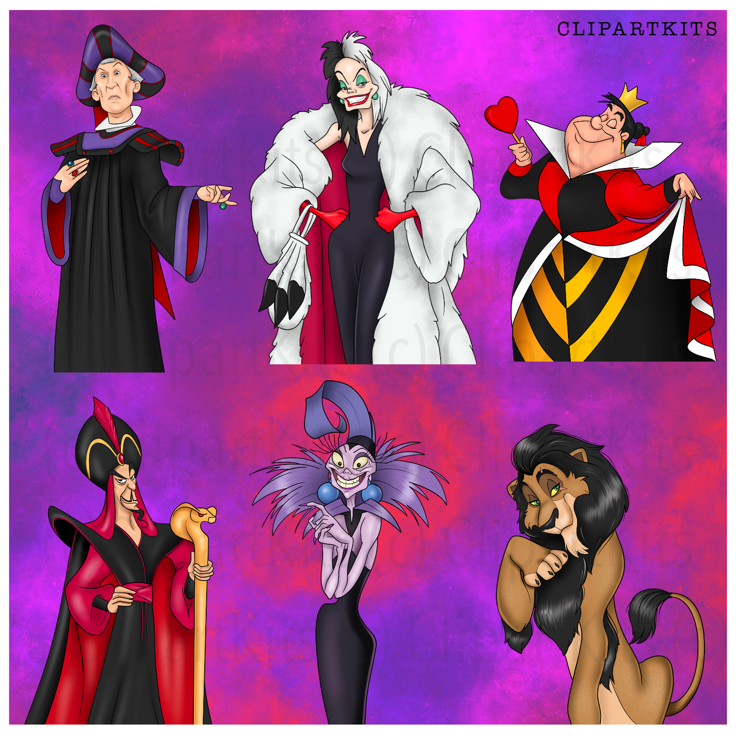 Chillin Like A Villain Character Expansion A - July Limited Edition Art Set EXPANSION | Clipart Set