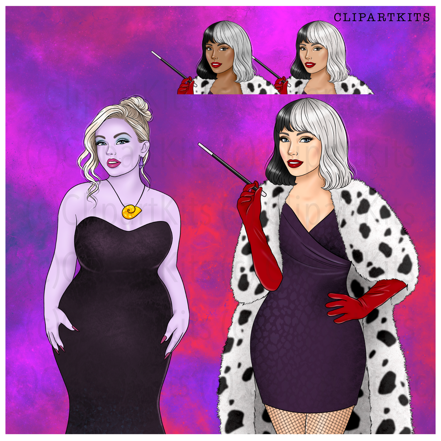 Chillin Like a Villain -July Limited Edition Art Set | Complete Clipart Set