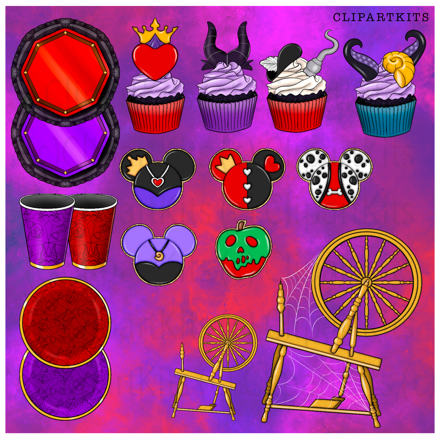 Chillin Like a Villain -July Limited Edition Art Set | Complete Clipart Set