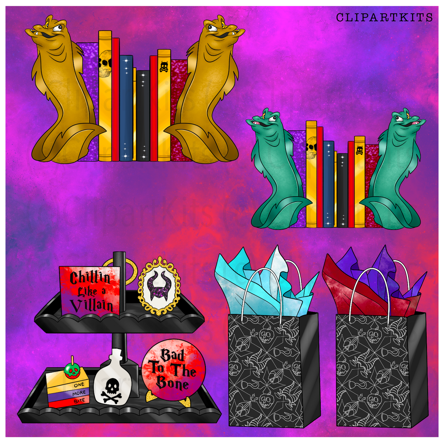 Chillin Like a Villain -July Limited Edition Art Set | Complete Clipart Set