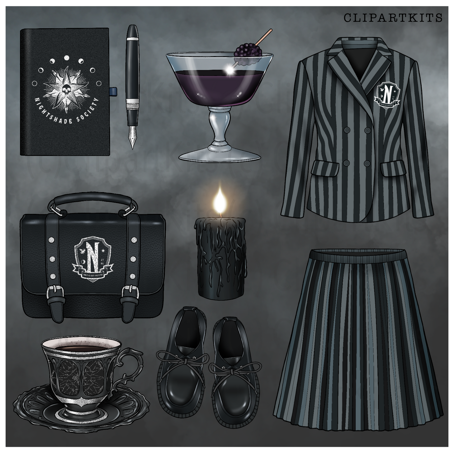 Nevermore - August Limited Edition Art Set | Complete Clipart Set