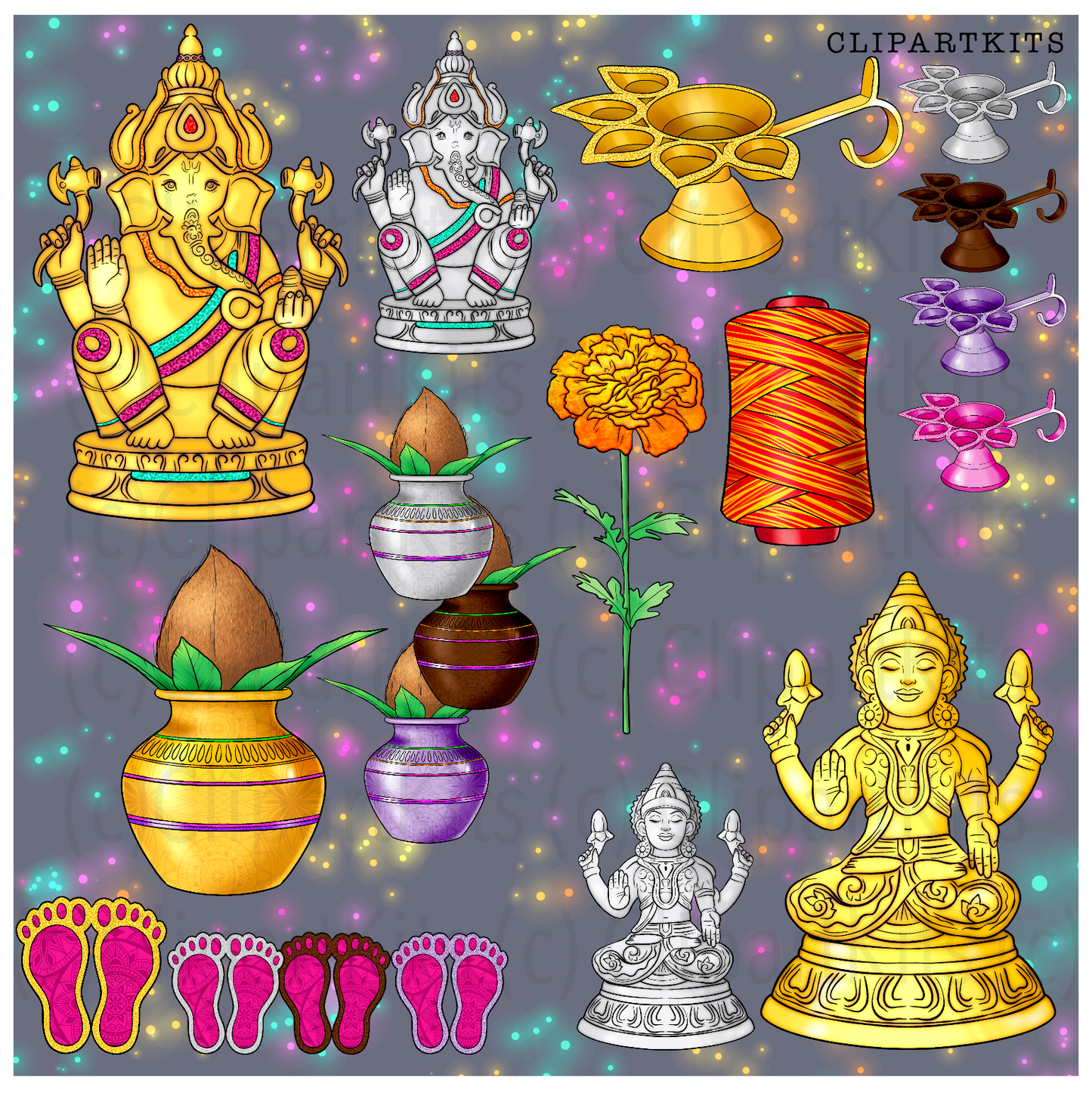 Diwali Dazzle | Complete Clipart Set