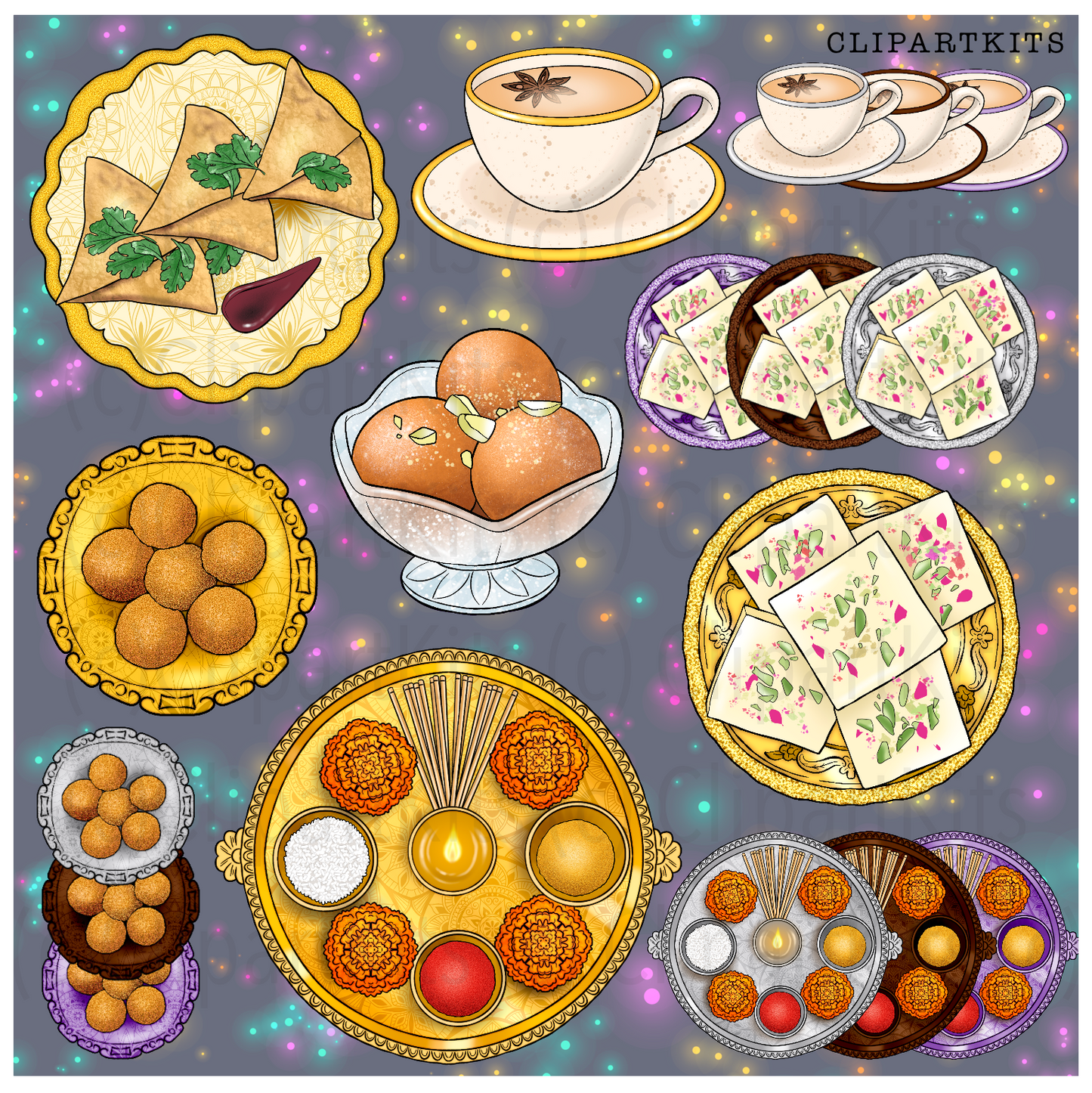 Diwali Dazzle | Complete Clipart Set