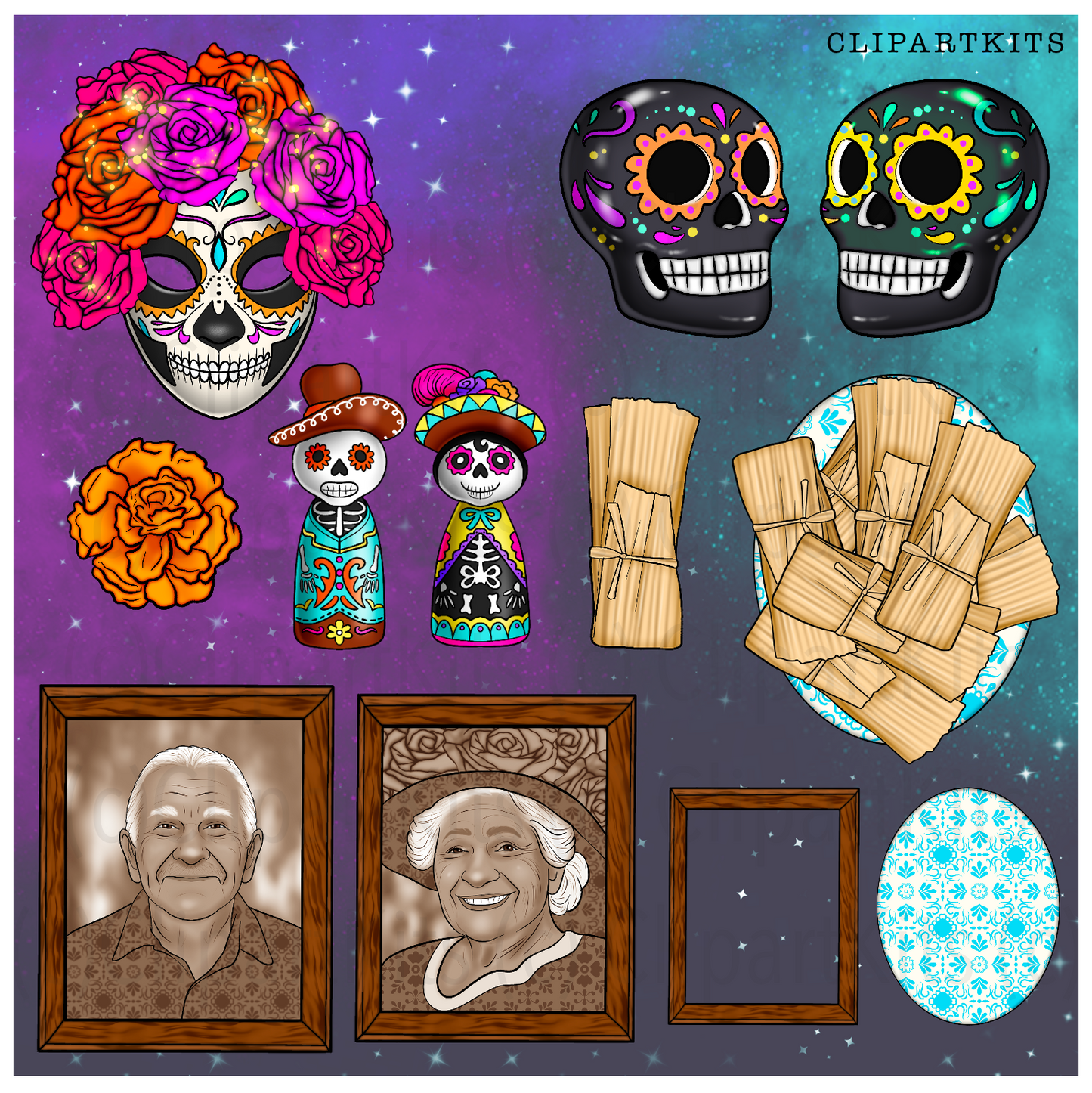 Dia De Los Muertos | Complete Clipart Set