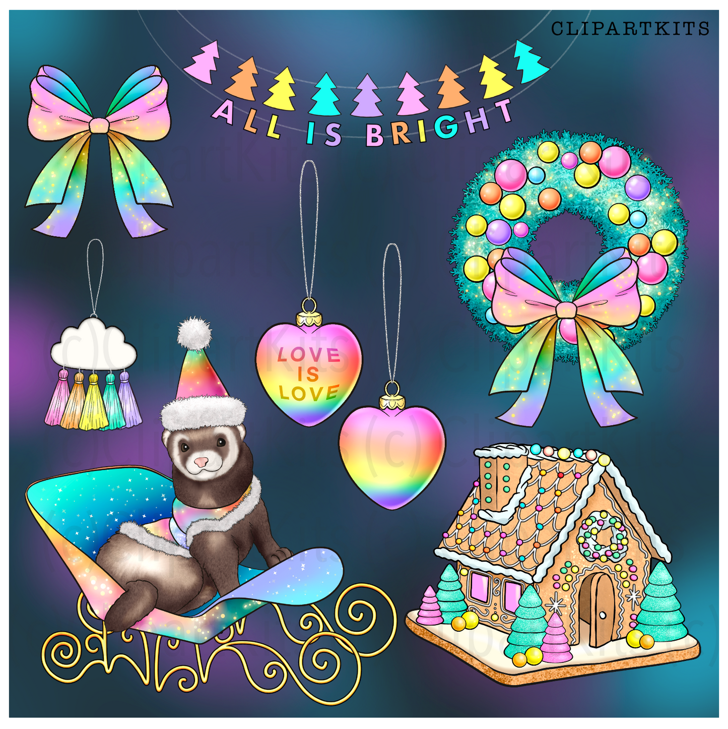 Pride Christmas | Complete Clipart Set