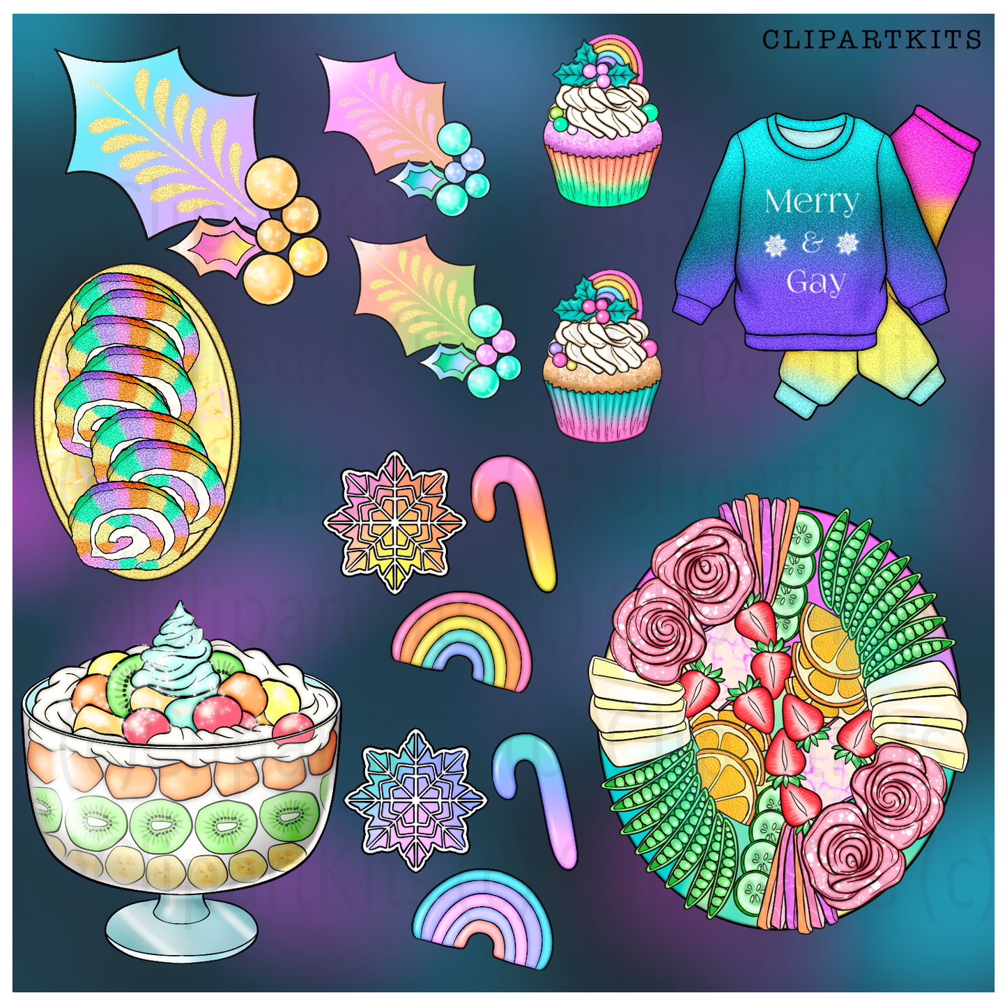 Pride Christmas | Complete Clipart Set