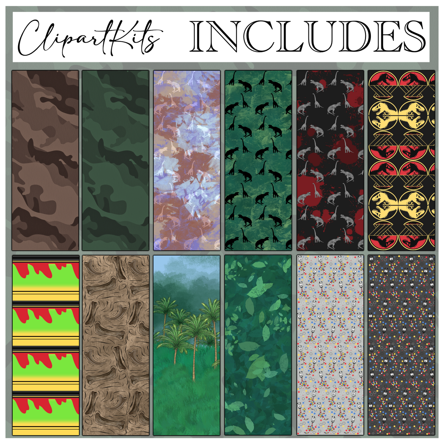 Jurassic Girlie | Complete Clipart Set