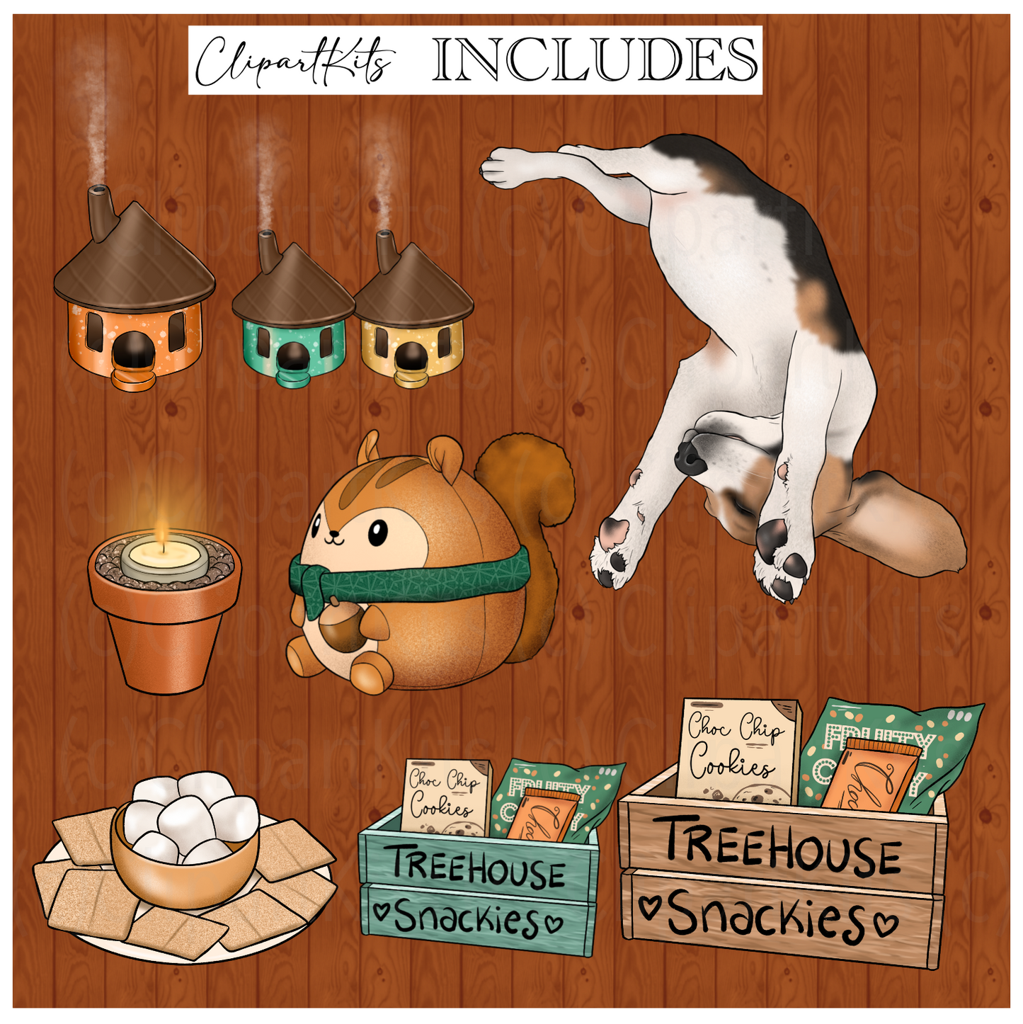 Cosy Treehouse | Complete Clipart Set