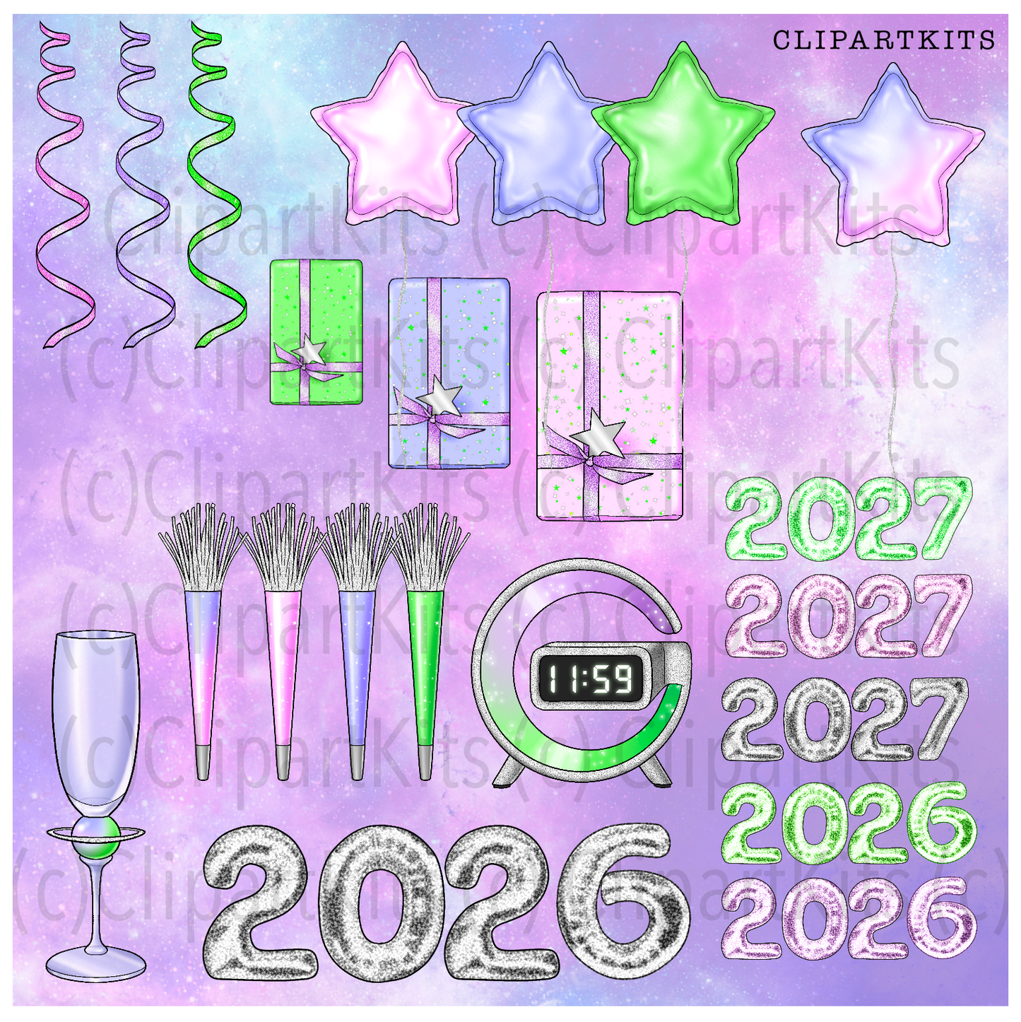 Stellar2026 New Year | Complete Clipart Set