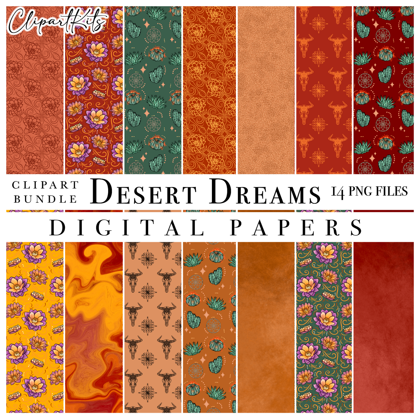 Desert Dreams PAPERS | Clipart Set