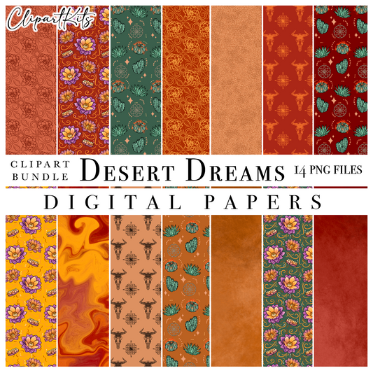 Desert Dreams PAPERS | Clipart Set