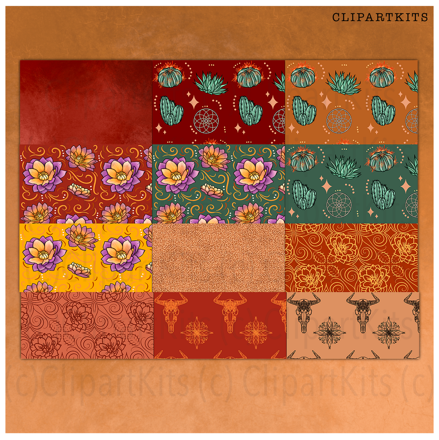 Desert Dreams PAPERS | Clipart Set