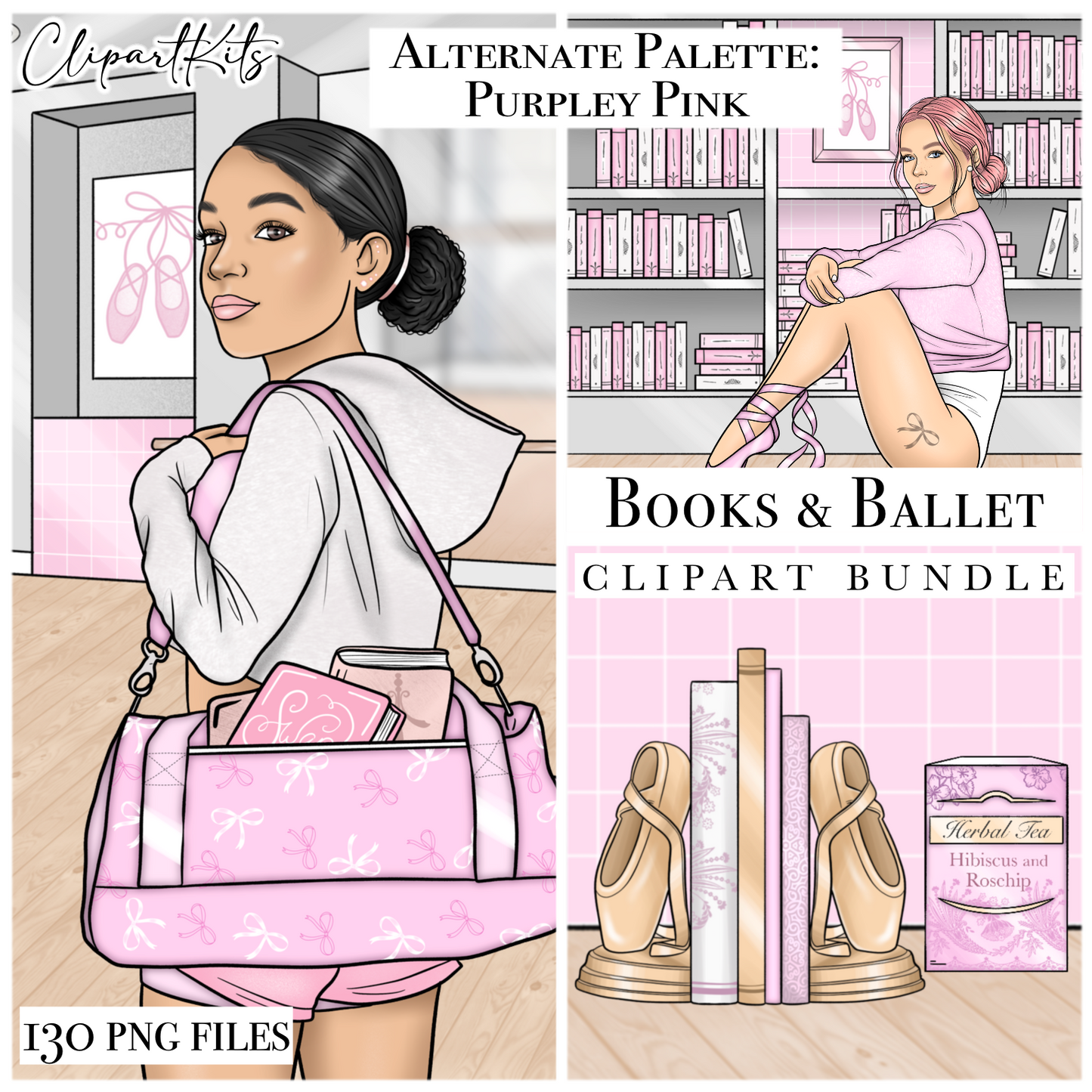 Books and Ballet | Complete Clipart Set