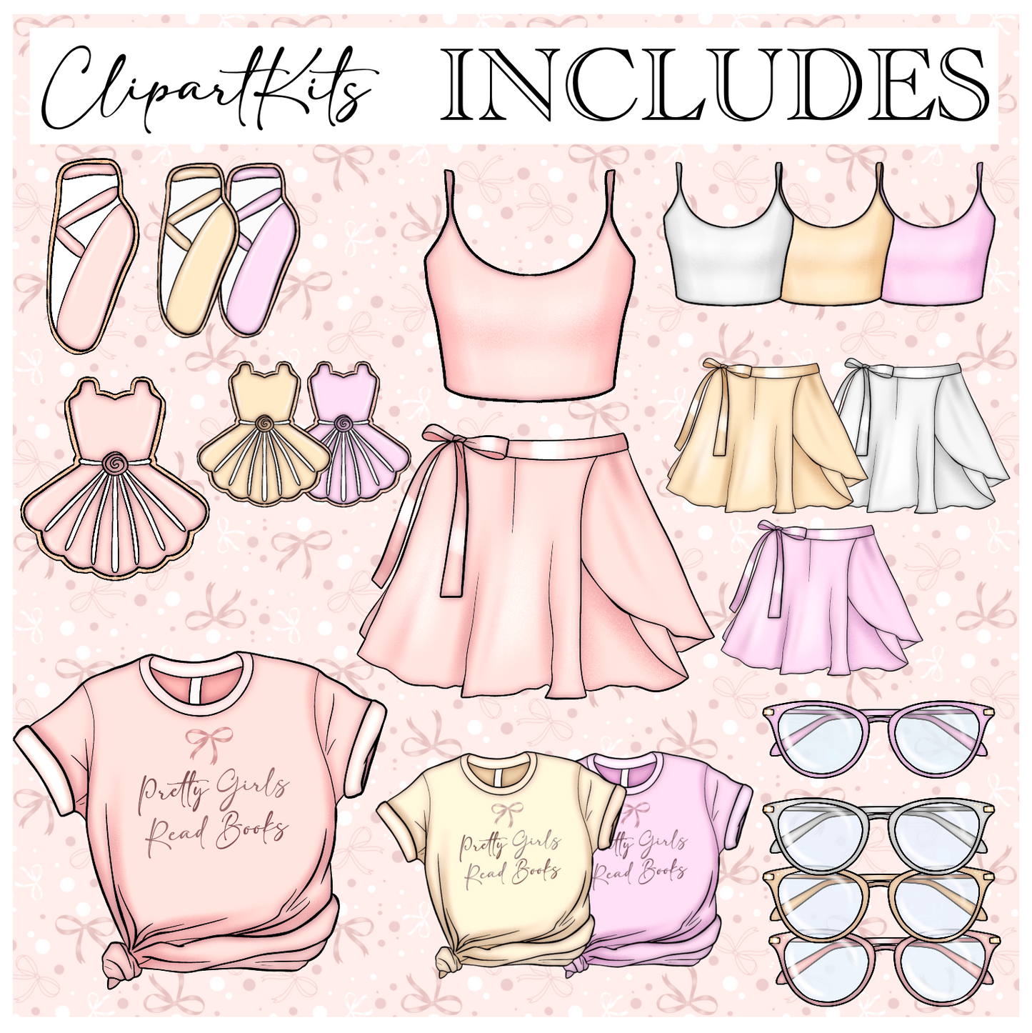 Books and Ballet | Complete Clipart Set