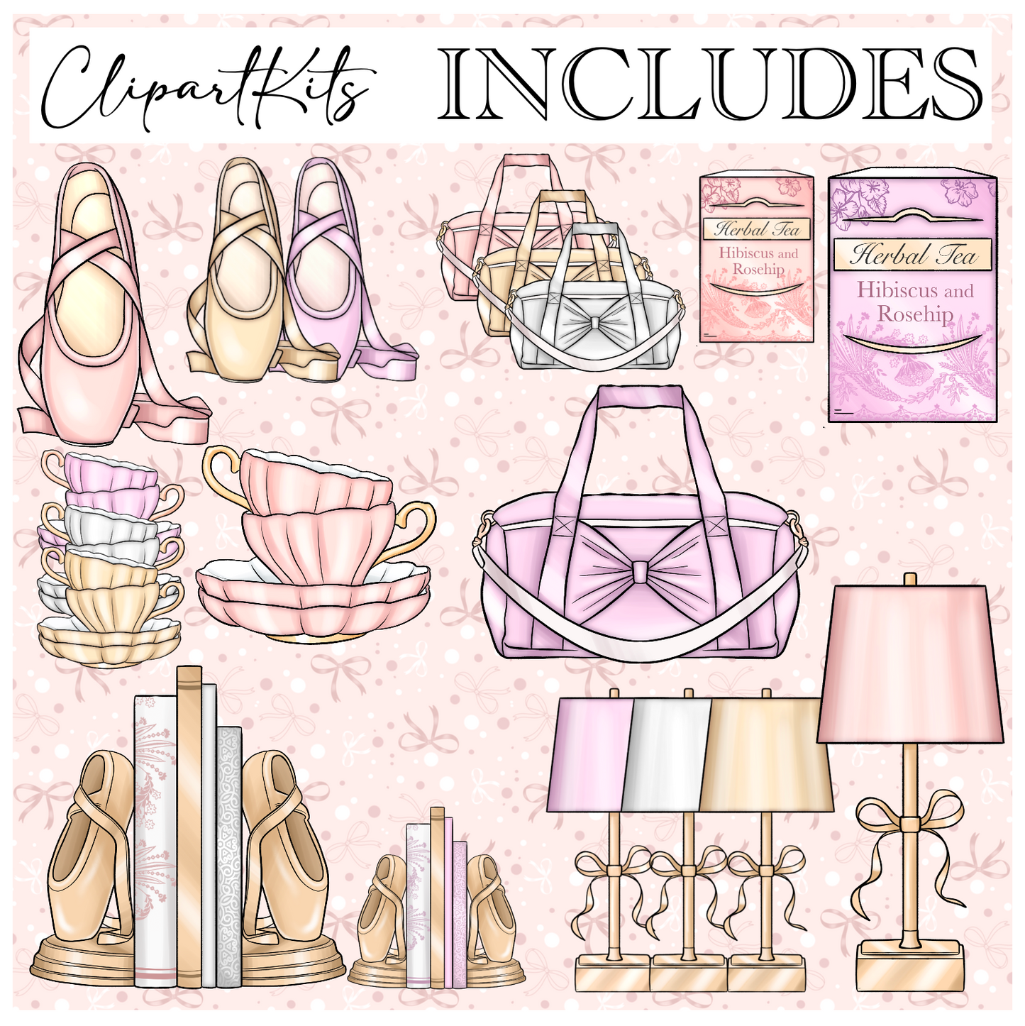 Books and Ballet | Complete Clipart Set