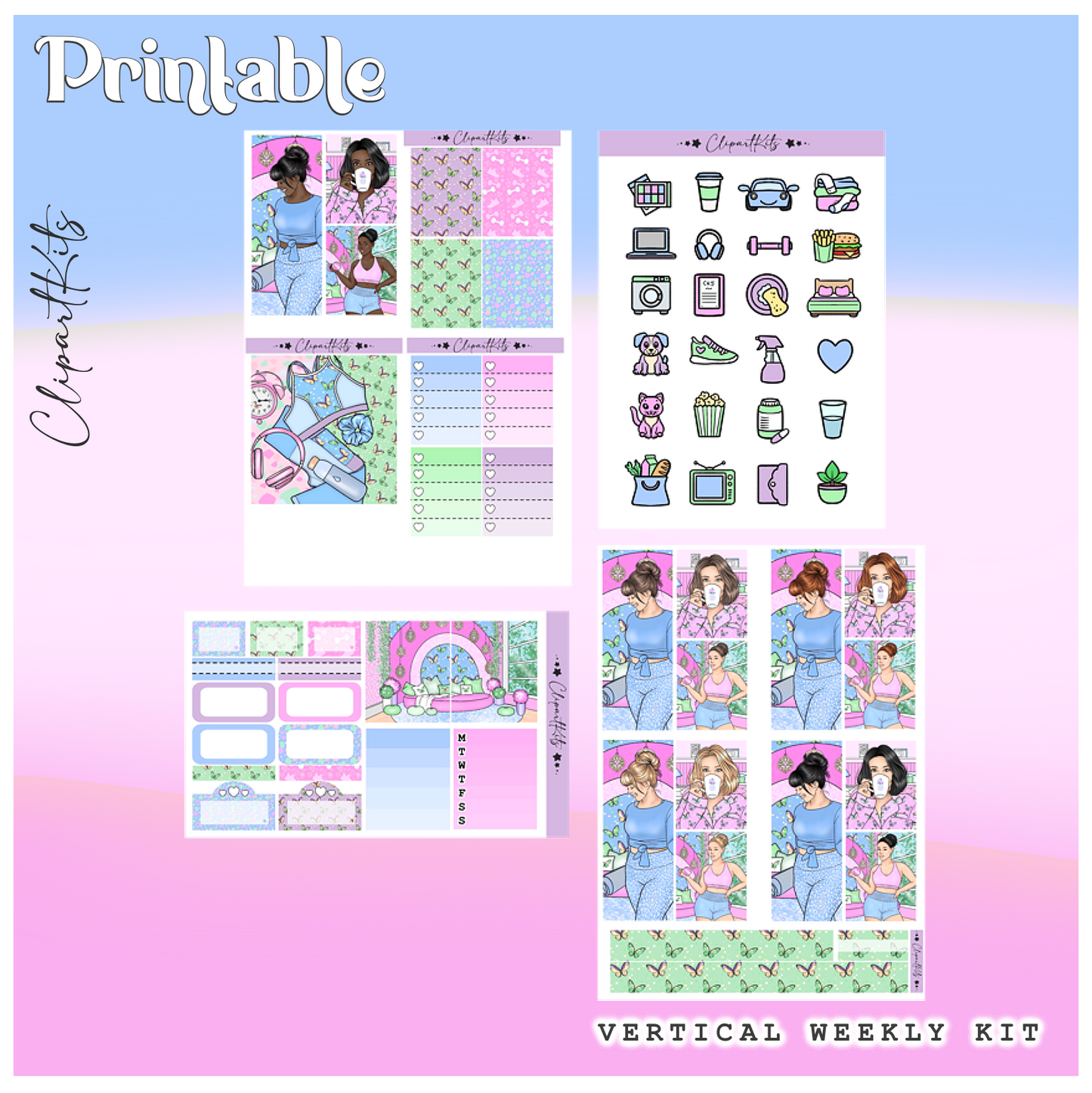 Healthy Me | PRINTABLE Weekly Vertical Kit