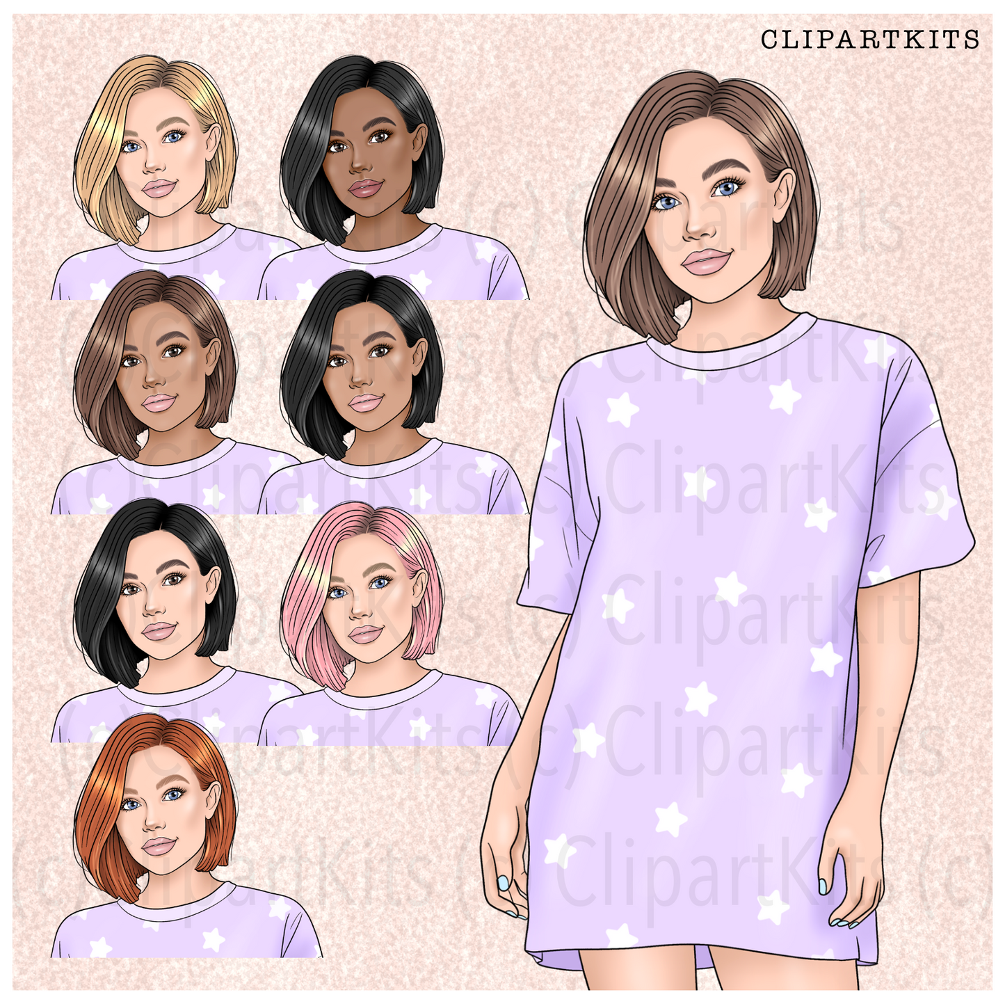 Cozy Gamer BLUE | Complete Clipart Set