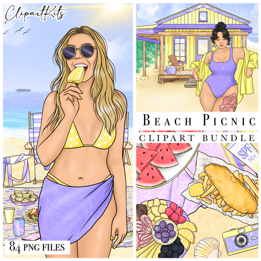 Beach Picnic | Complete Clipart Set