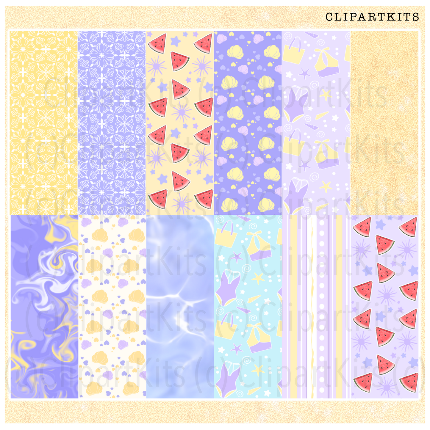 Beach Picnic | Complete Clipart Set