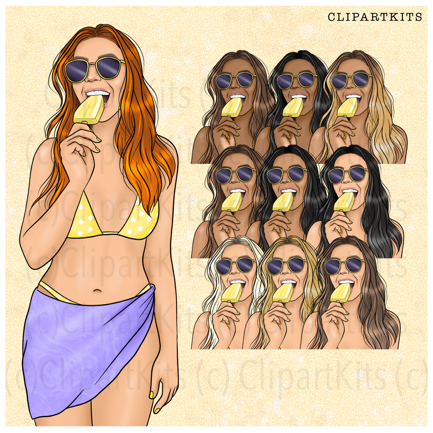 Beach Picnic | Complete Clipart Set