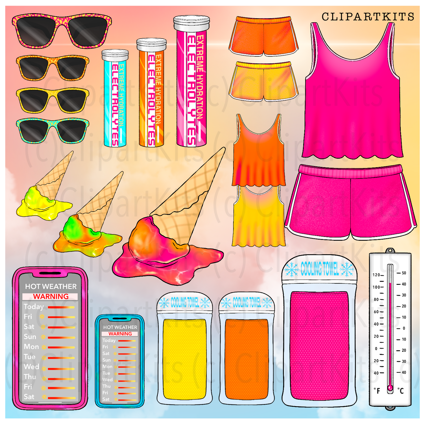 Hot As Balls / Heatwave | Complete Clipart Set