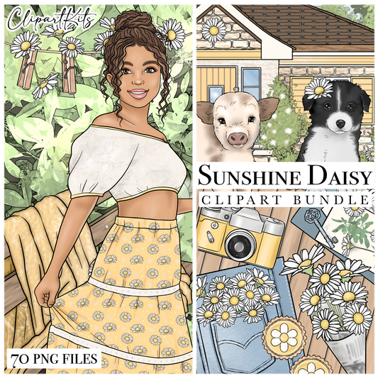 Sunshine Daisy | Complete Clipart Set