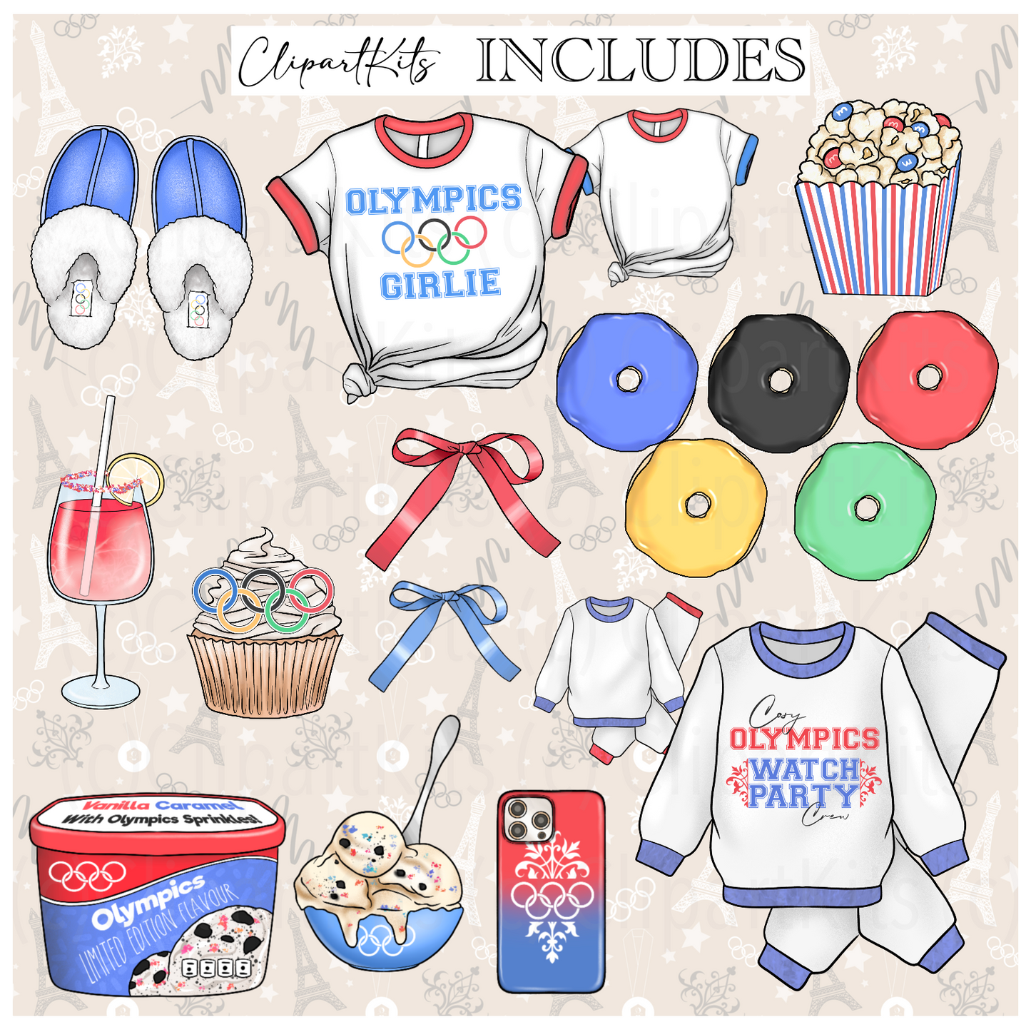 Paris Olympics 2024 | Complete Clipart Set