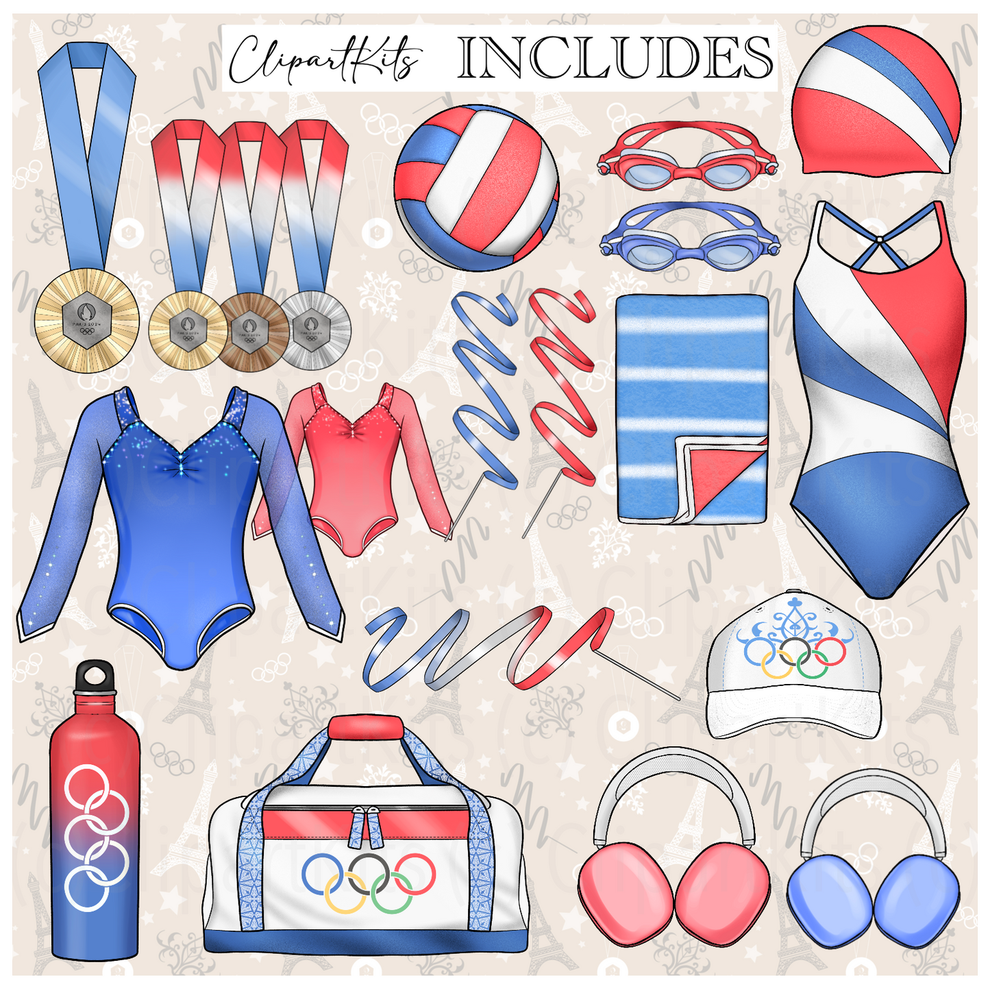 Paris Olympics 2024 | Complete Clipart Set