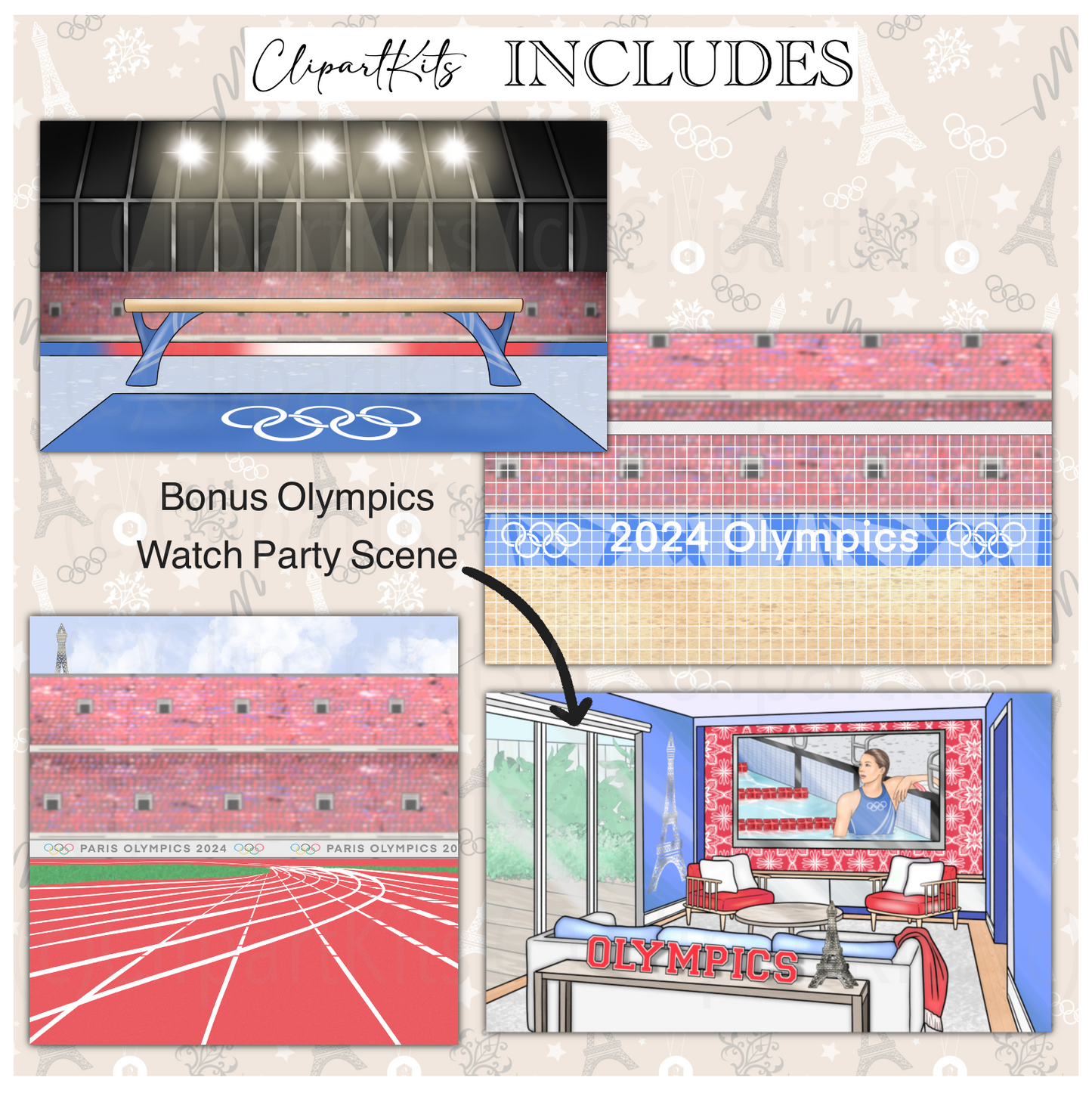 Paris Olympics 2024 | Complete Clipart Set