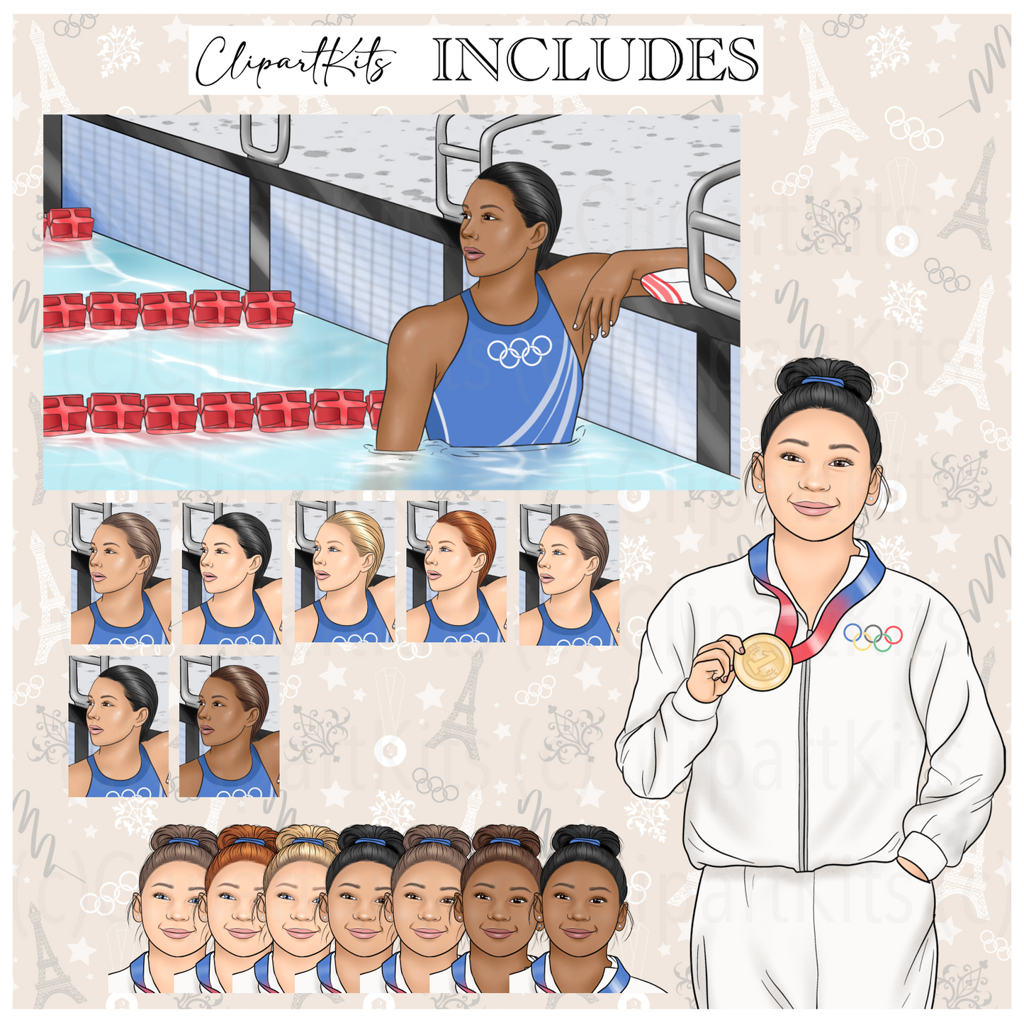 Paris Olympics 2024 | Complete Clipart Set