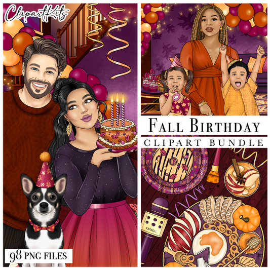 Fall Birthday | Complete Clipart Set