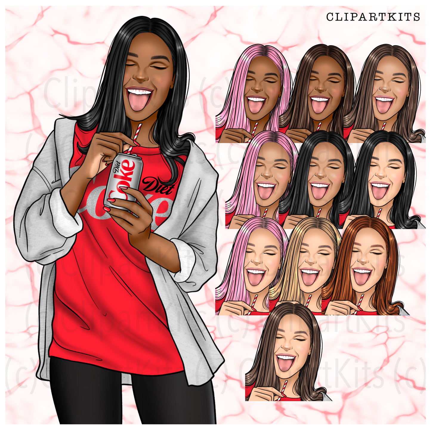 Diet Coke Addict | Complete Clipart Set