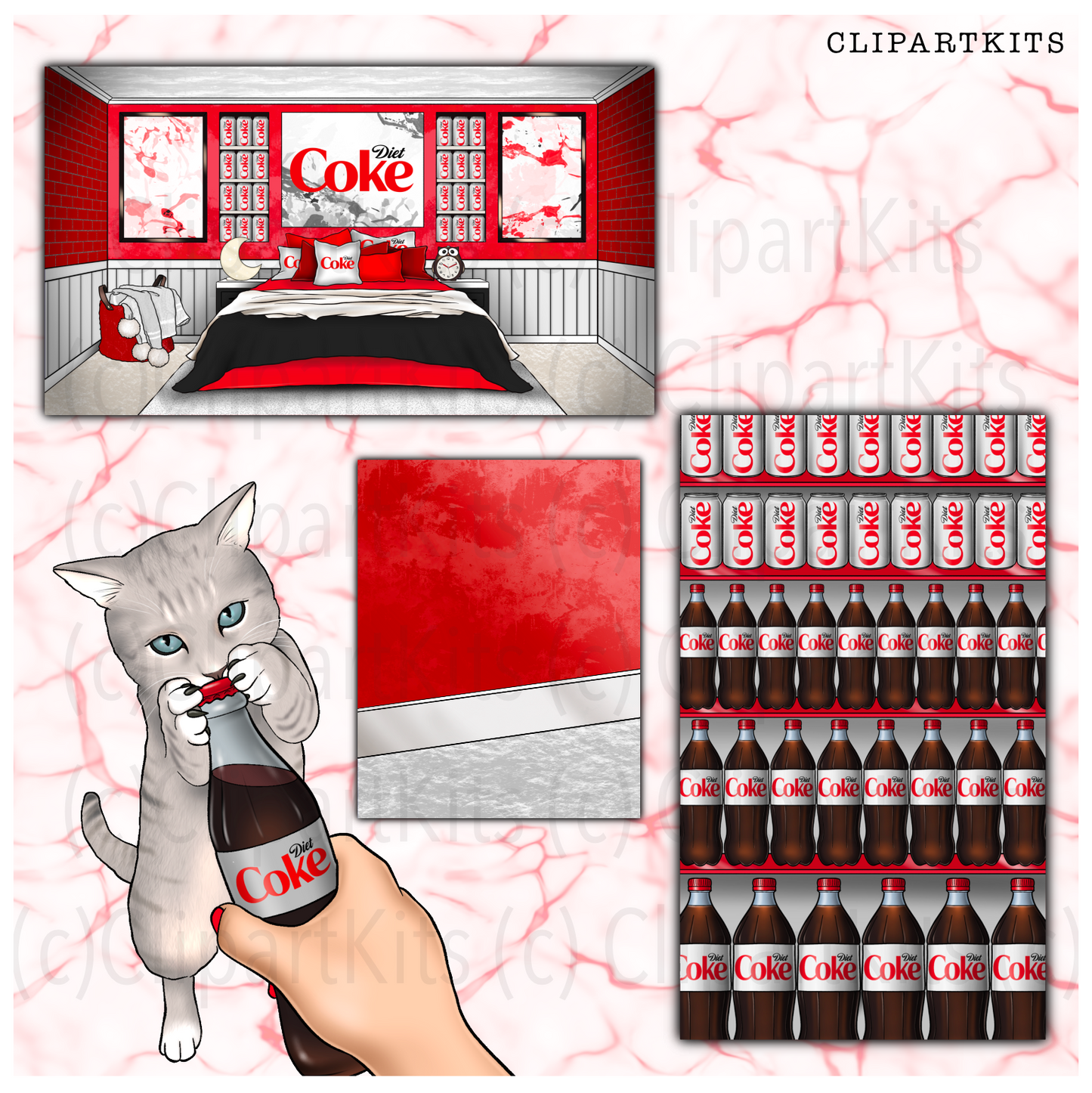 Diet Coke Addict | Complete Clipart Set