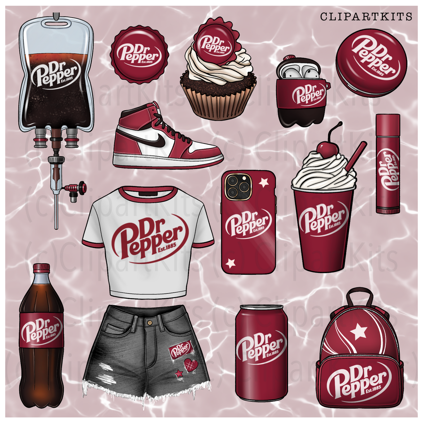 Dr Peps Addict | Complete Clipart Set