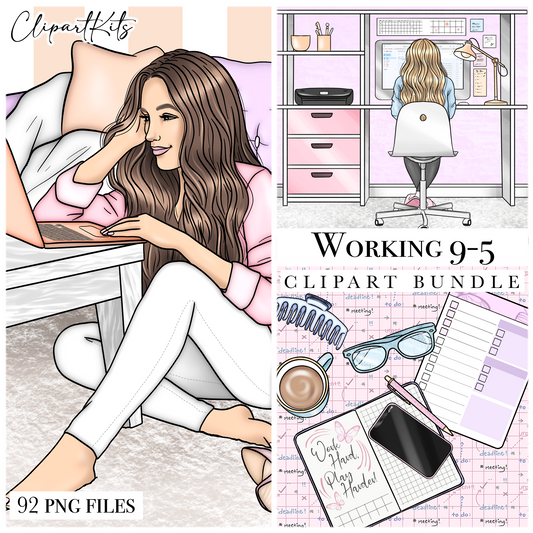 Working 9-5 | Complete Clipart Set