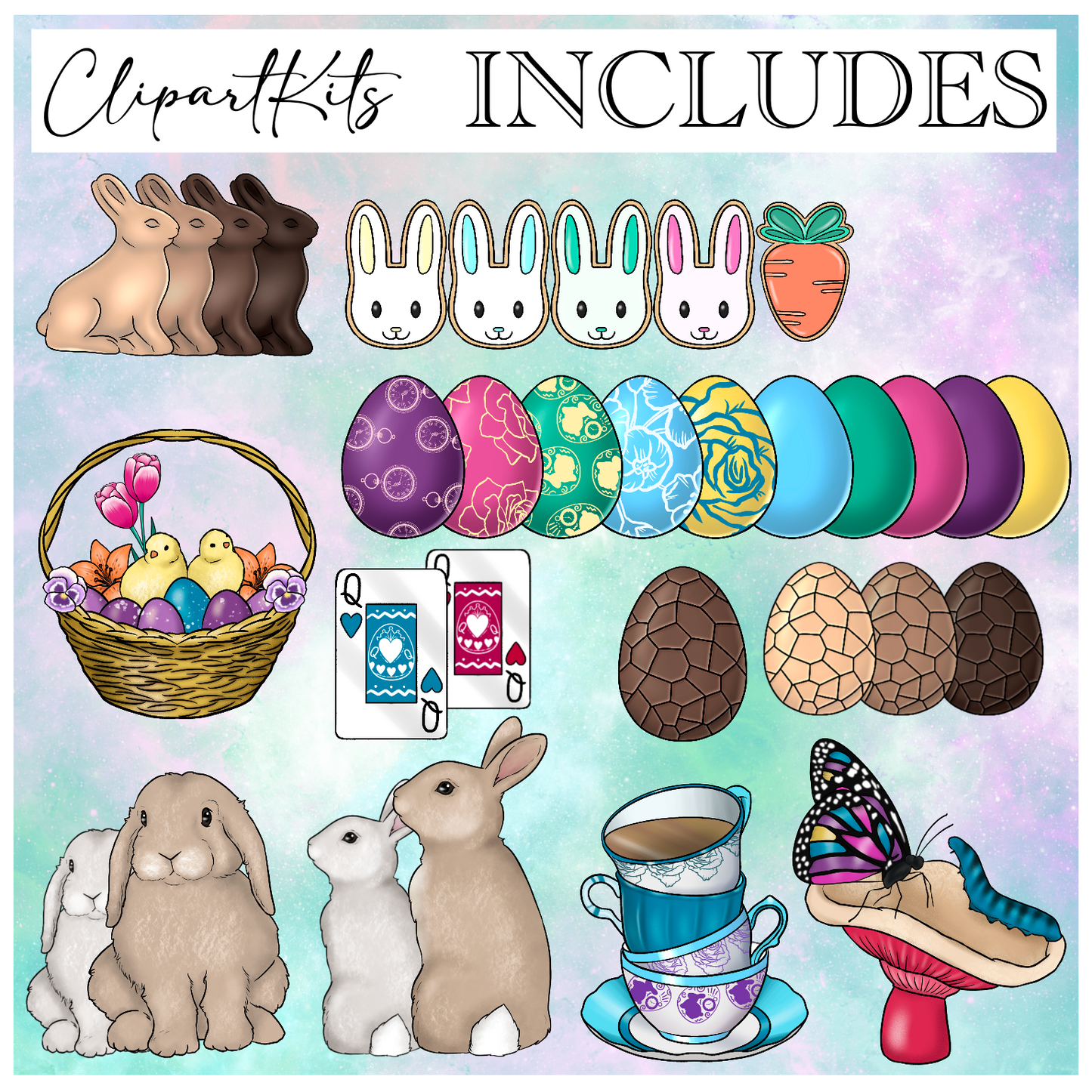 Easter in Wonderland | Complete Clipart Set