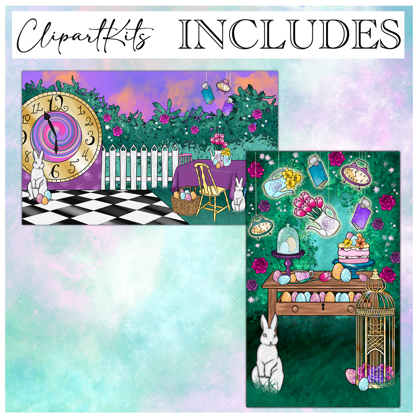 Easter in Wonderland | Complete Clipart Set