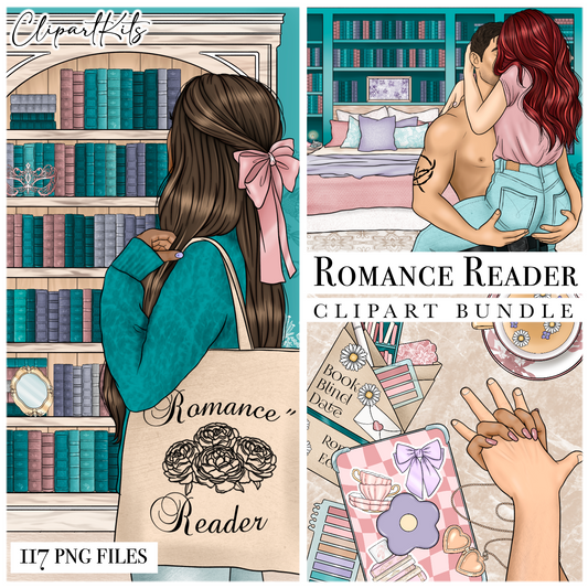 Romance Reader| Complete Clipart Set