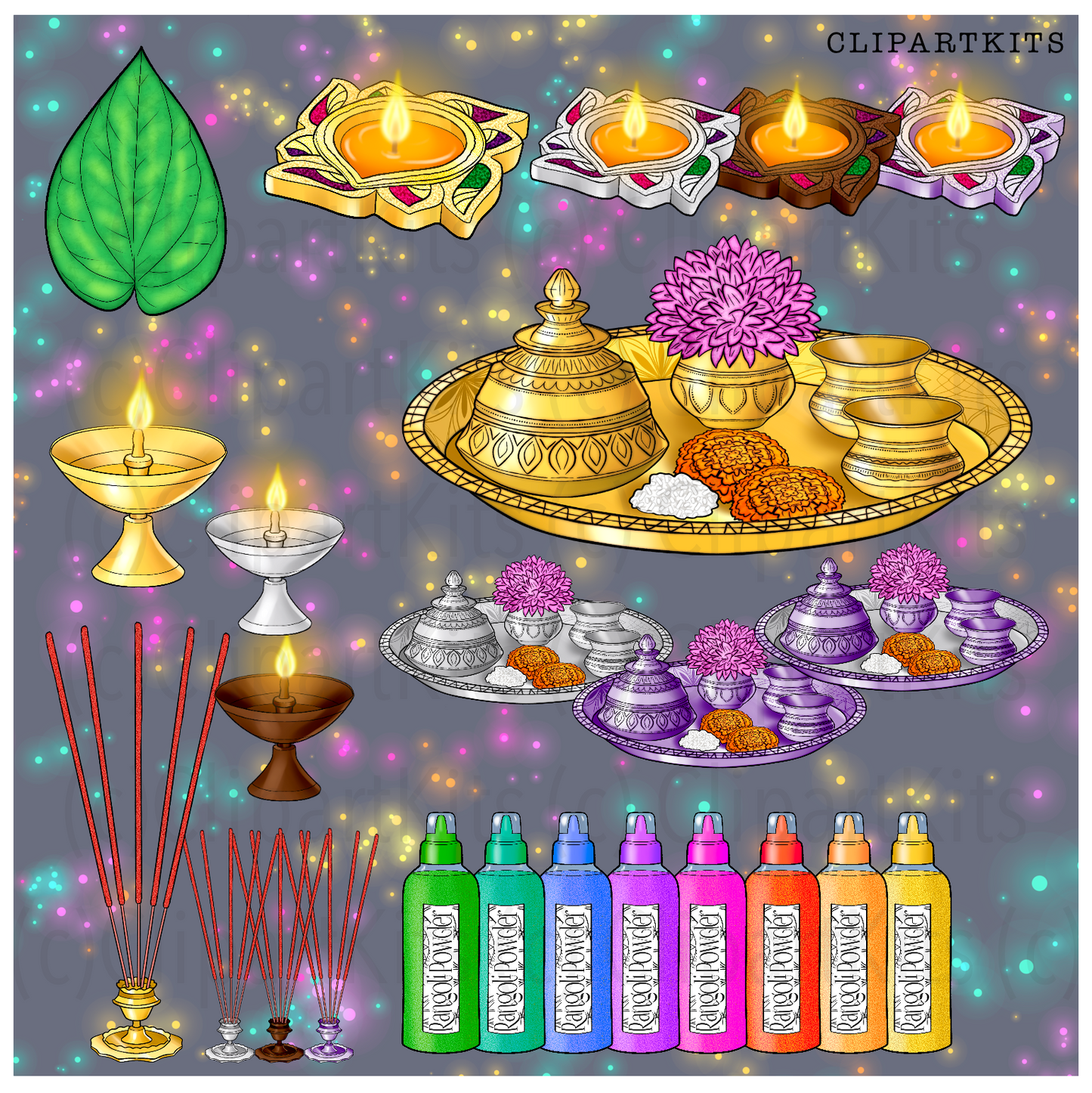 Diwali Dazzle | Complete Clipart Set