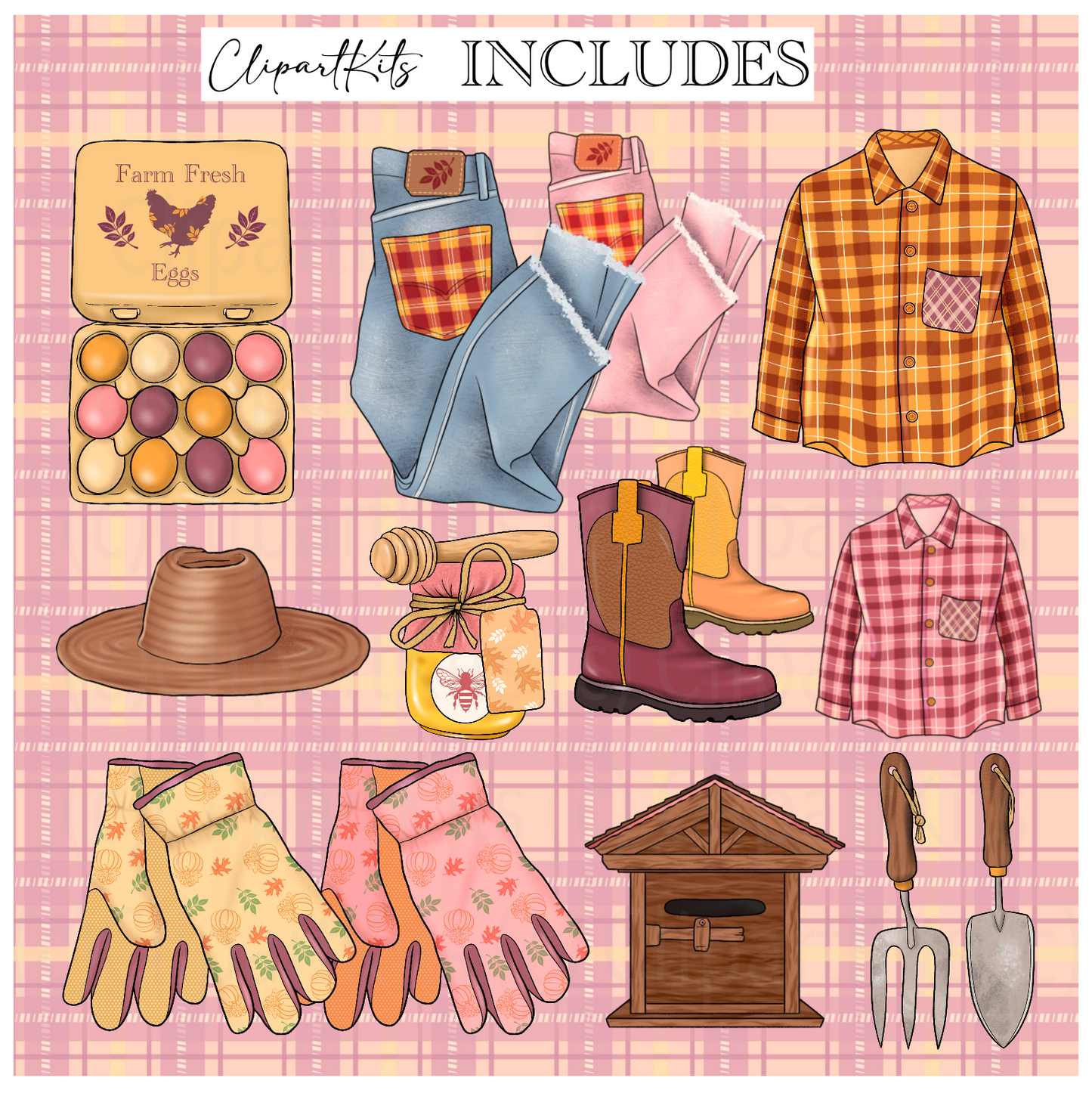 Fall Farmhouse | Complete Clipart Set