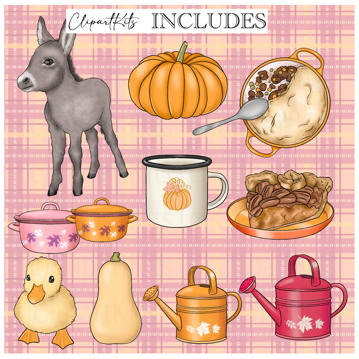 Fall Farmhouse | Complete Clipart Set