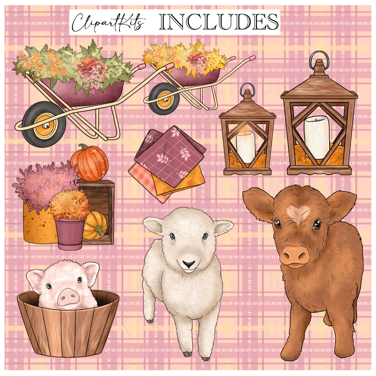 Fall Farmhouse | Complete Clipart Set