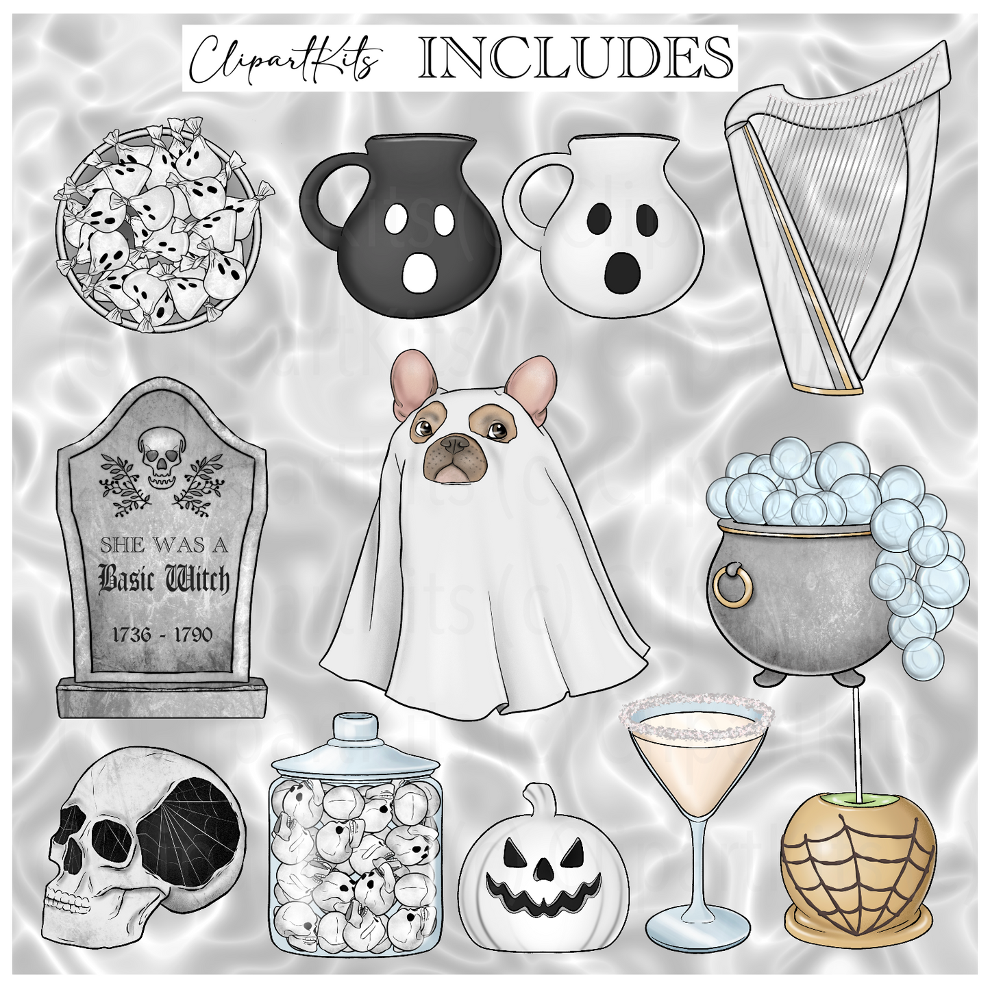 Heavenly Halloween | Complete Clipart Set