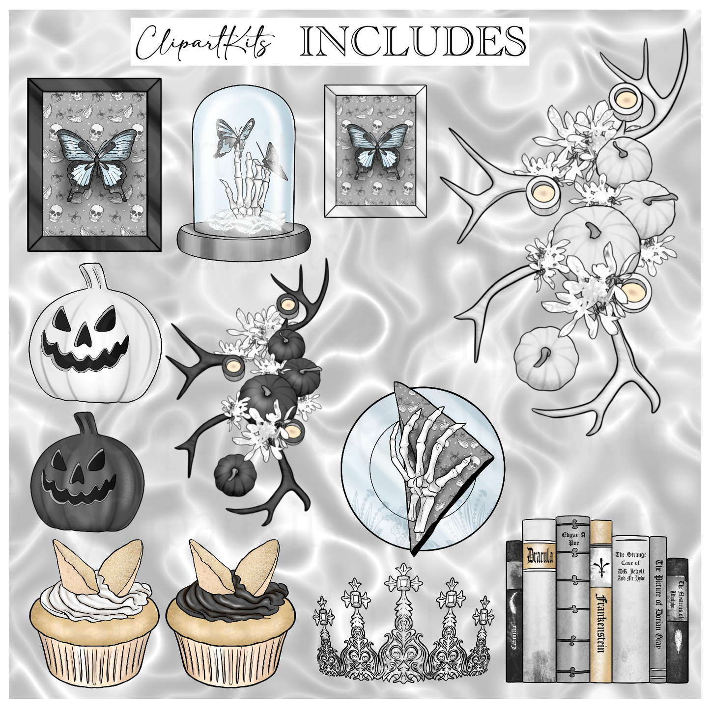 Heavenly Halloween | Complete Clipart Set