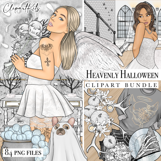 Heavenly Halloween | Complete Clipart Set