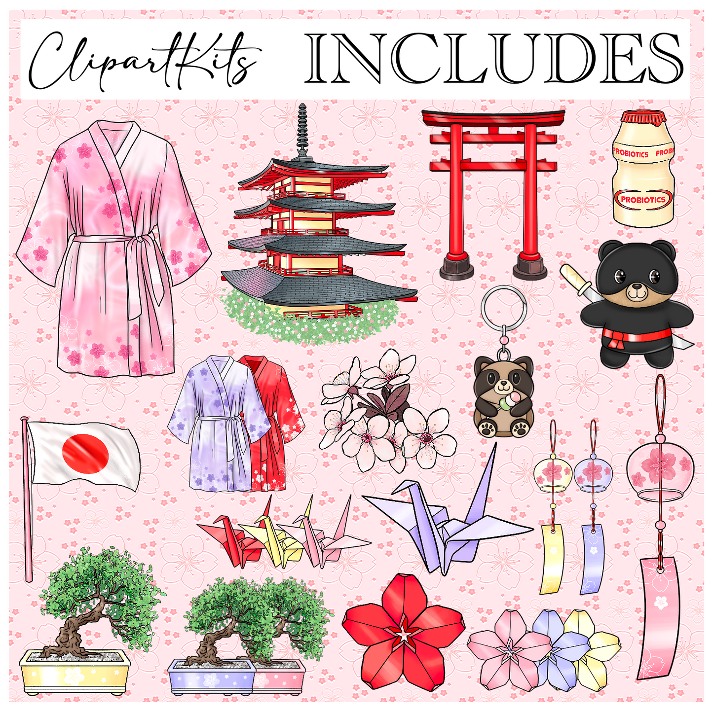 Journey to Japan | Complete Clipart Set